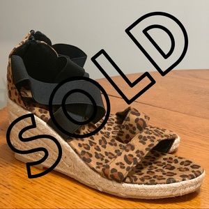 Leopard Zip Up Wedges
